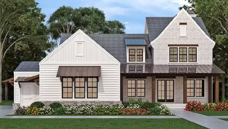 image of 2 story modern farmhouse plan 6591